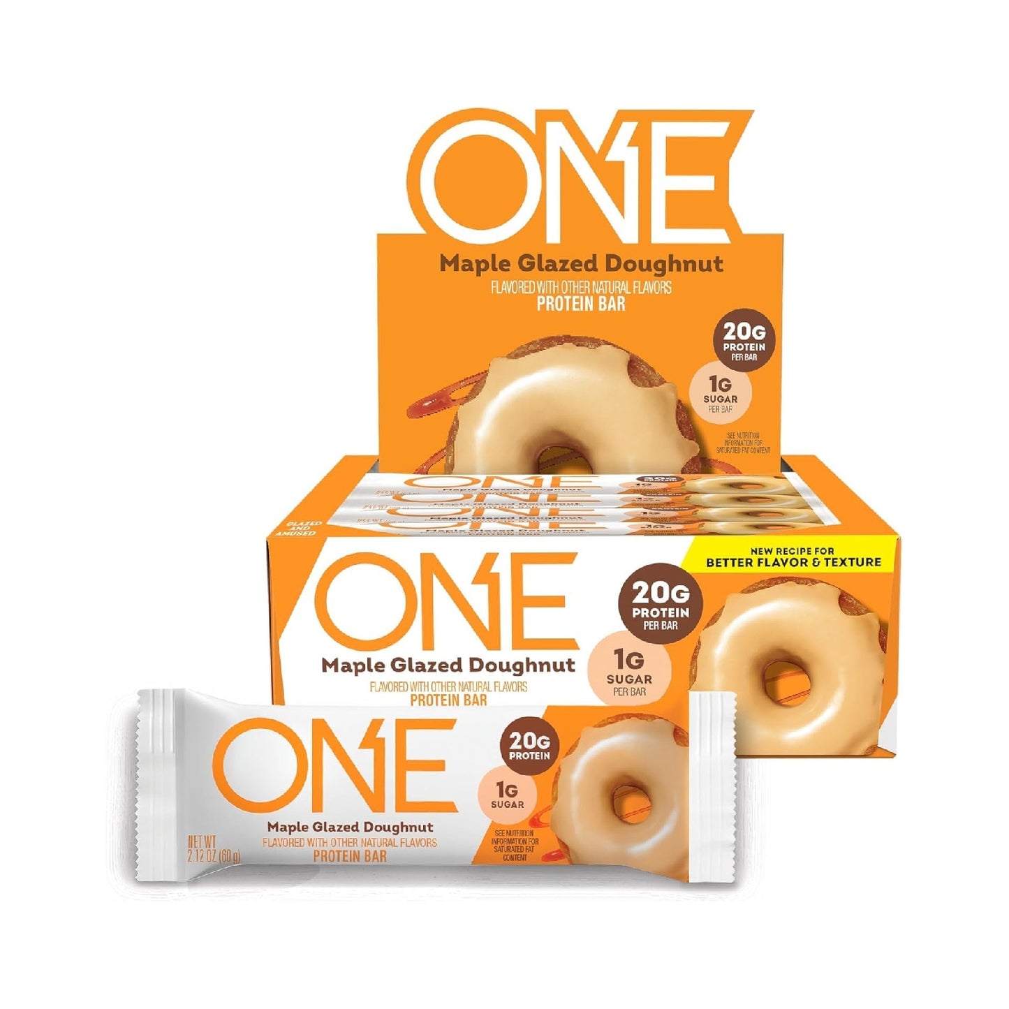 ONE Protein Bars, gluten-free, contain 20g of protein and 1g of sugar, a kitchen essential, 2.12 oz (12 bars per box) (Buy one get one free)
