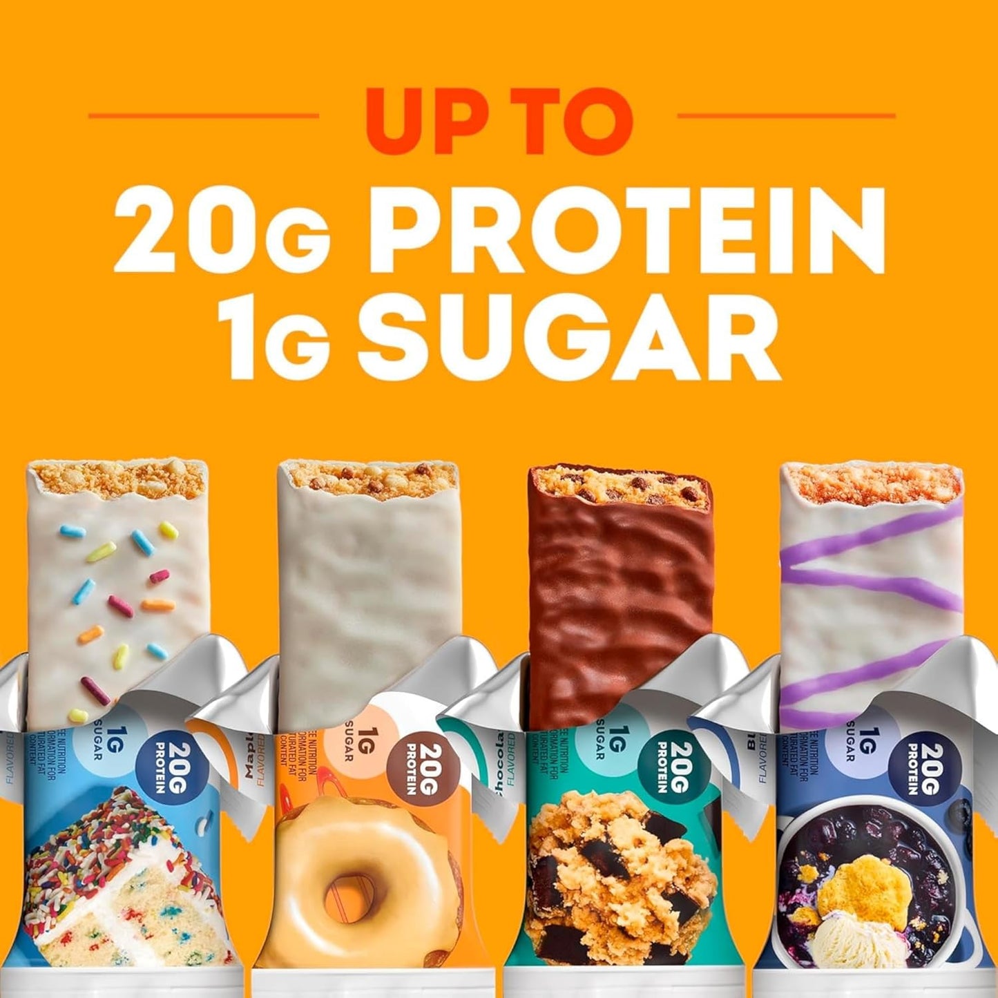 ONE Protein Bars, gluten-free, contain 20g of protein and 1g of sugar, a kitchen essential, 2.12 oz (12 bars per box) (Buy one get one free)